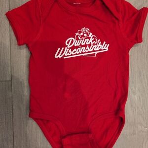 Wink Red 'Dwink Wisconsinbly' Baby One-Piece Bodysuit